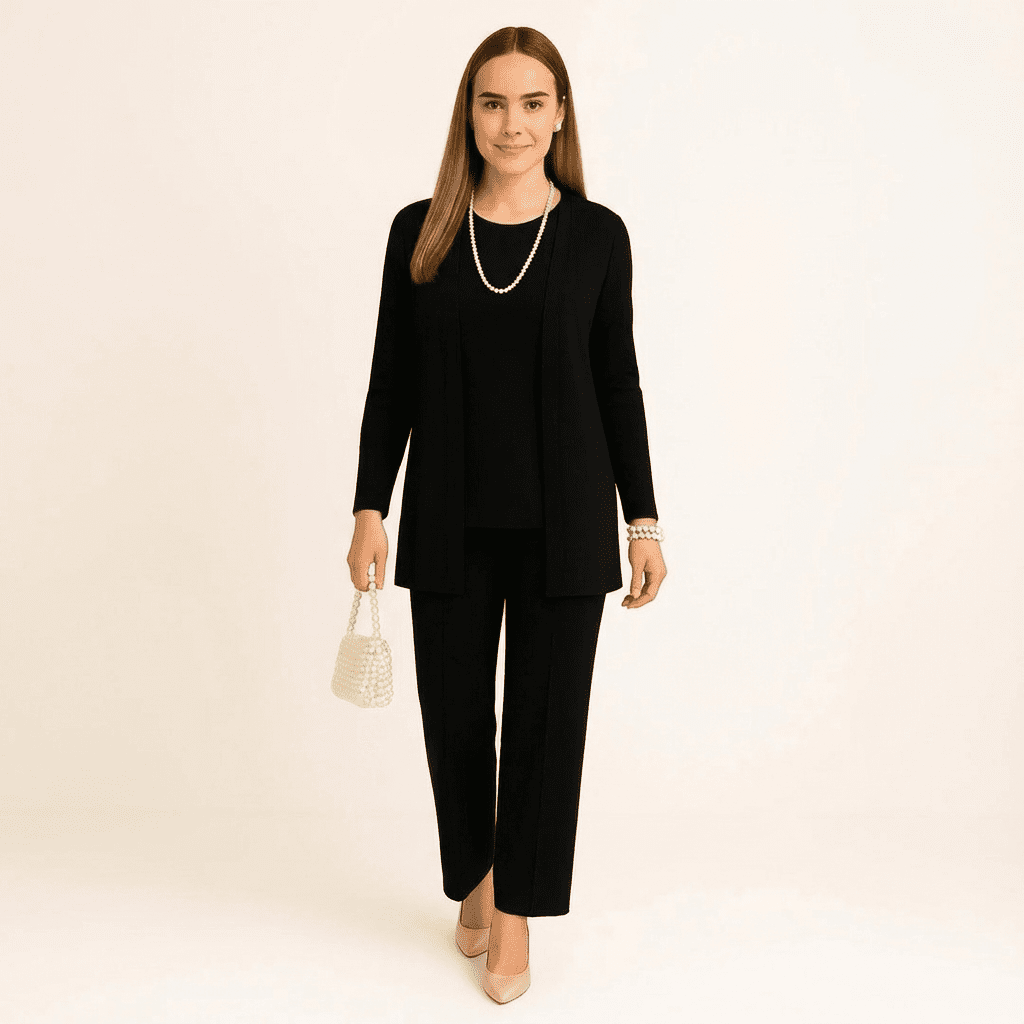 Cardigan, Top & Trousers Set - Margaret & Julia